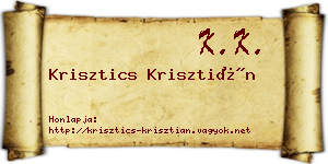 Krisztics Krisztián névjegykártya