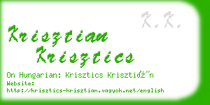 krisztian krisztics business card